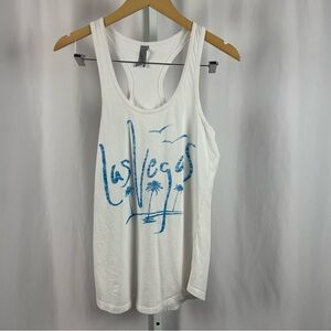 Cotton Heritage Large Las Vegas Beach Tropical Vacation Tank Top Flowy Loose